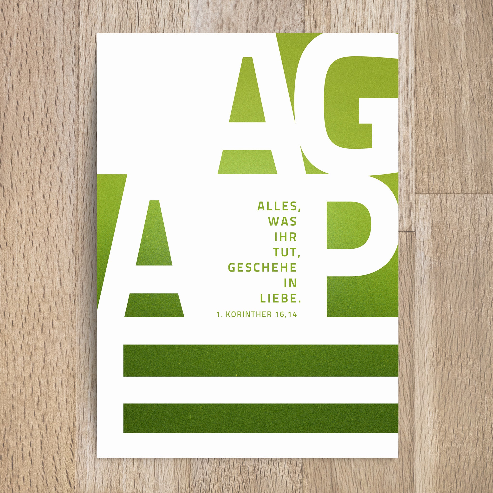 Postkarte Alles, was ihr tut, geschehe in Liebe. Motiv Agape - Undarstellbar