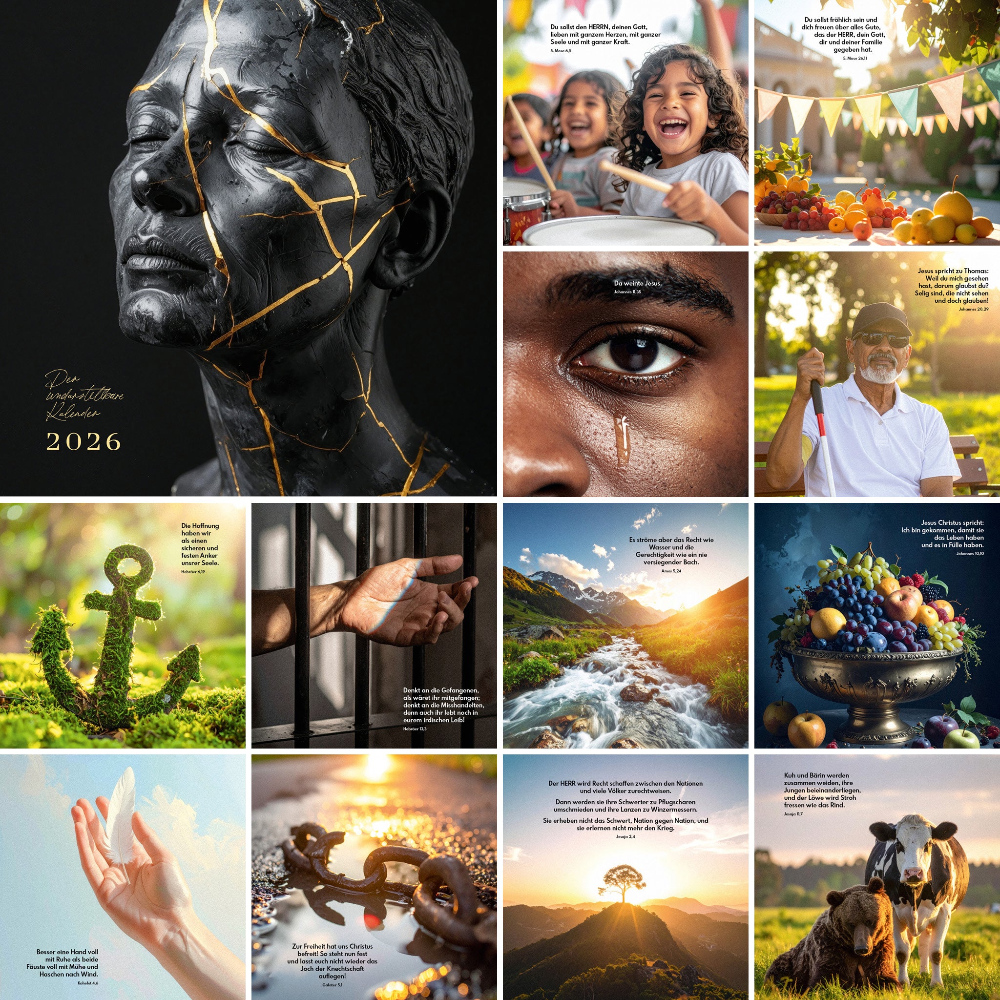 Kalender 2026 Jahreslosung + Monatssprüche