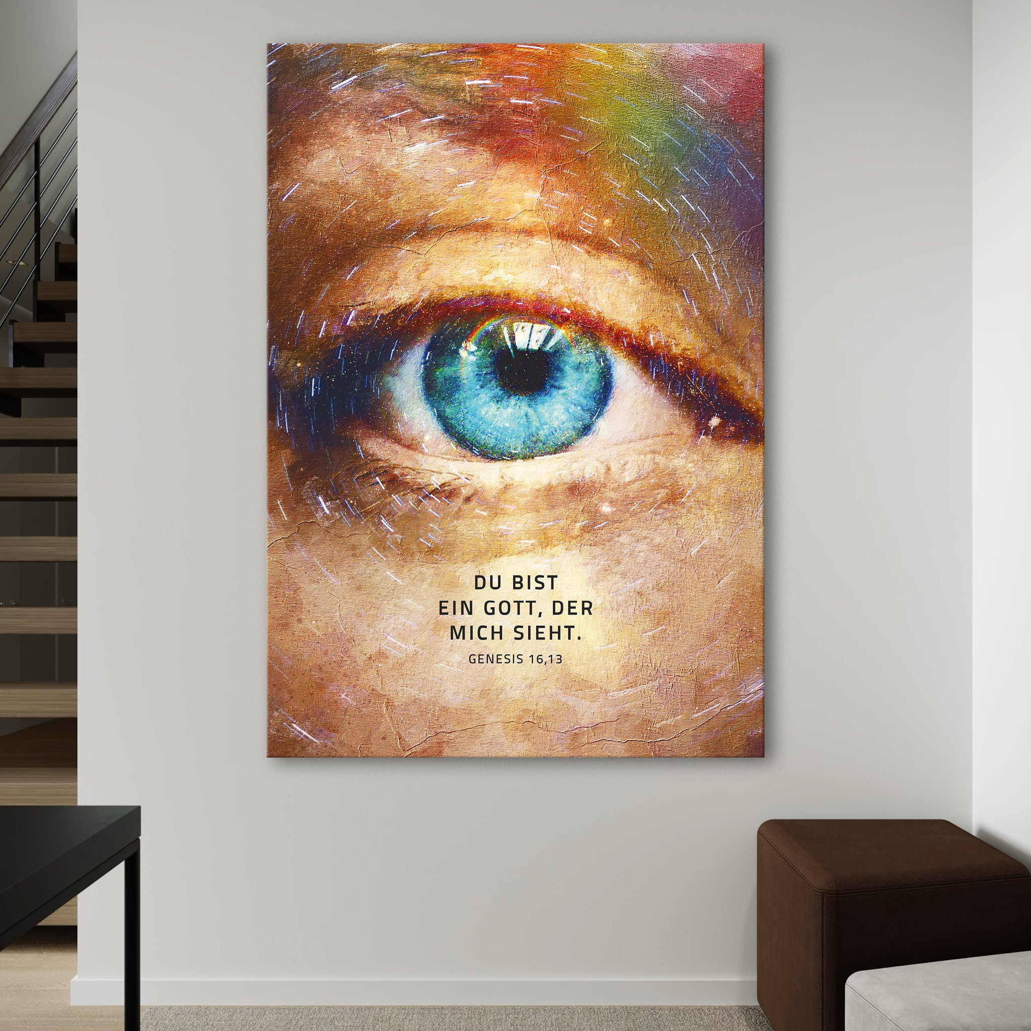 Leinwand Du bist ein Gott, der mich sieht. Motiv Auge
