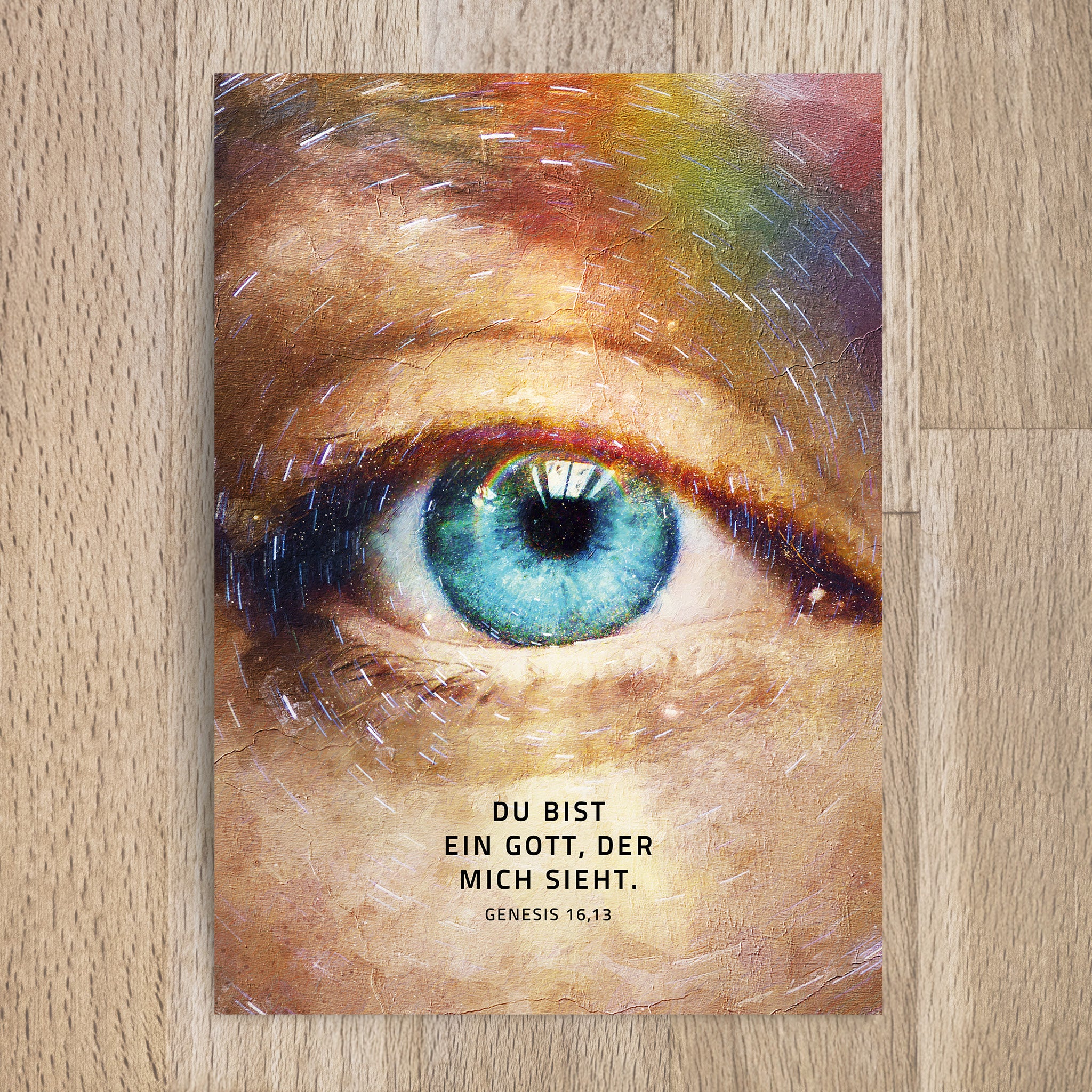 Postkarte Du bist ein Gott, der mich sieht. Motiv Auge - Undarstellbar