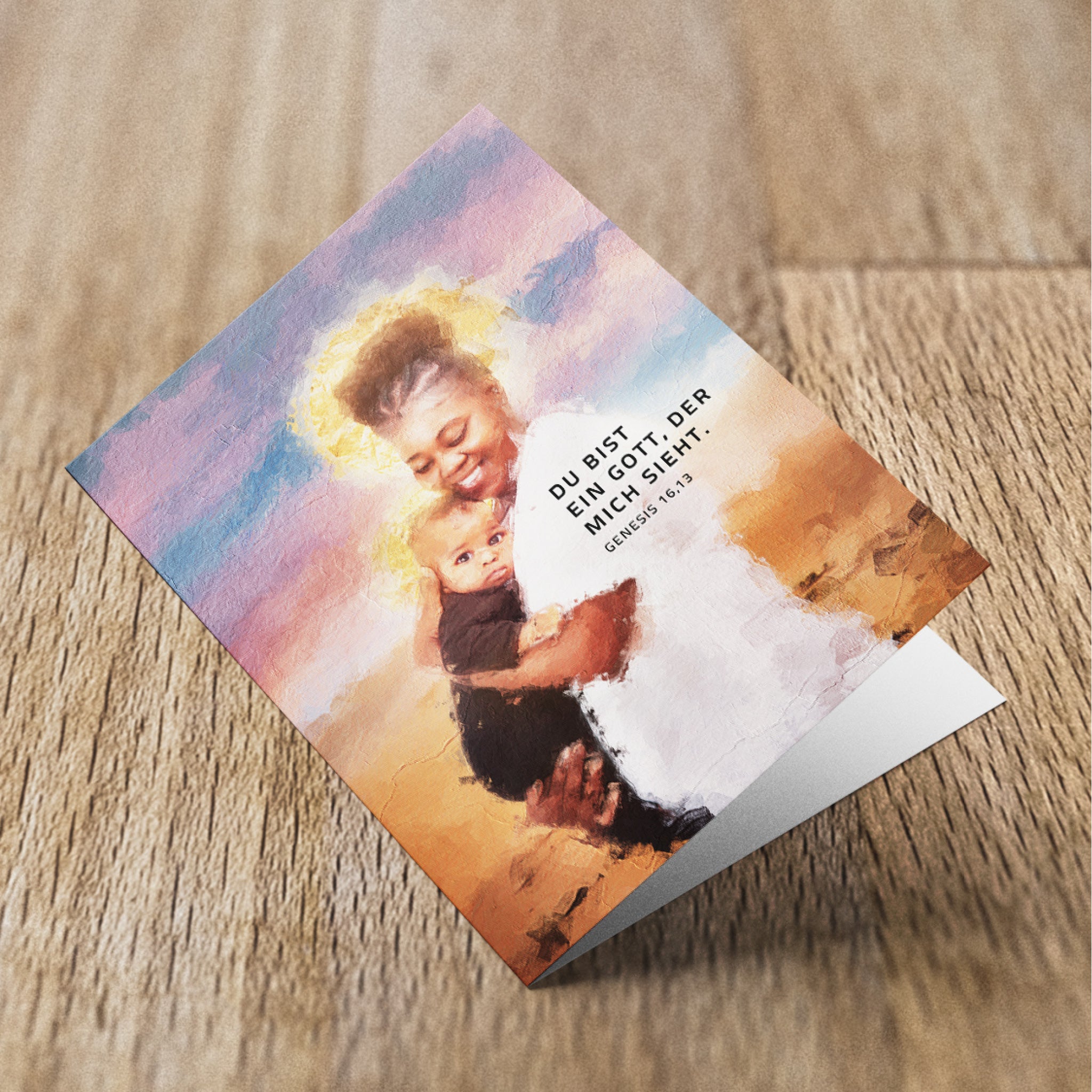 Grußkarte Du bist ein Gott, der mich sieht. Motiv Liebende Mutter - Undarstellbar