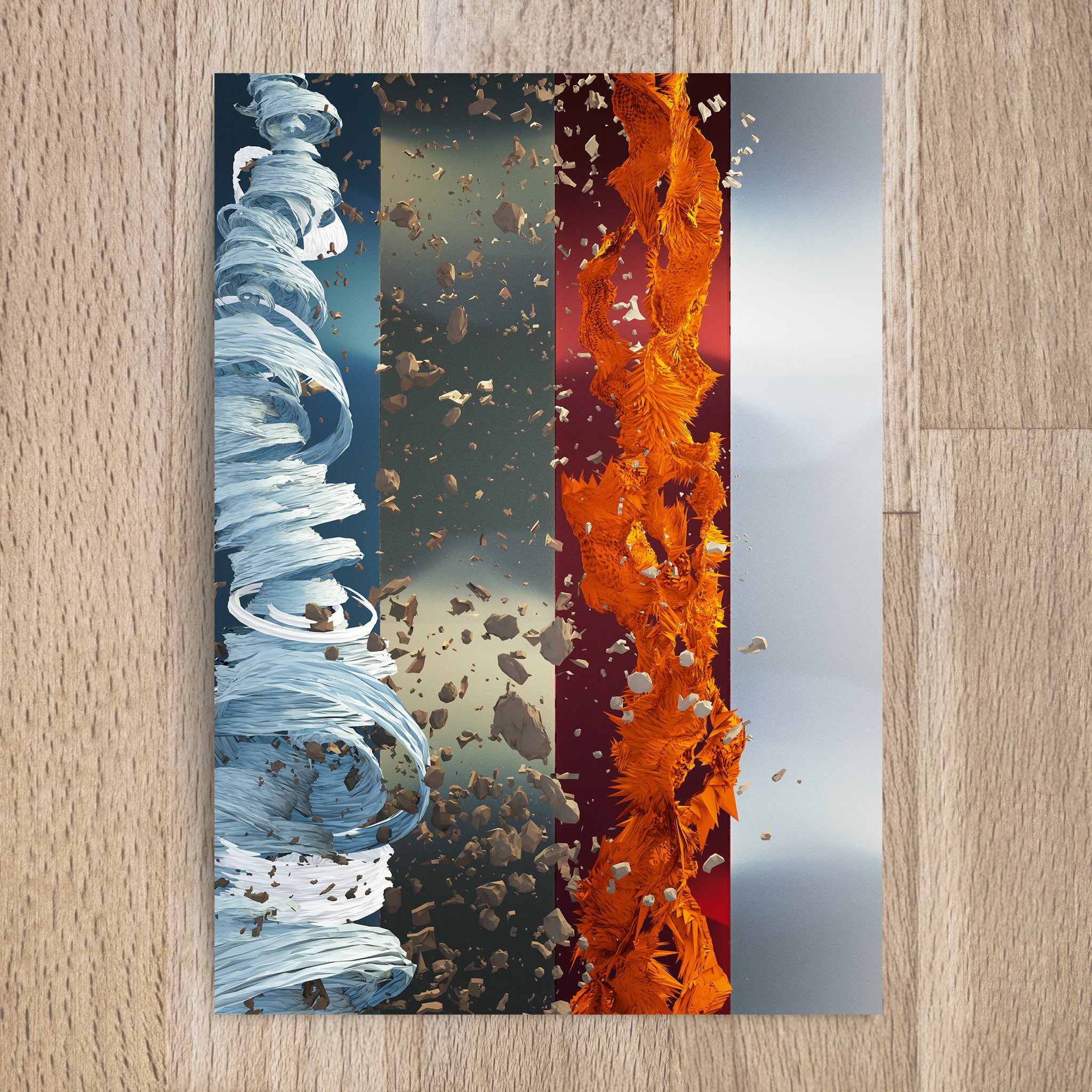 Postkarte Elia — Sturm, Erdbeben, Feuer, Stille - Undarstellbar