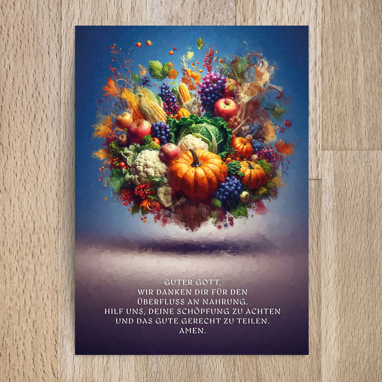 Postkarte Erntedankgebet – Schöpfung achten und gerecht teilen