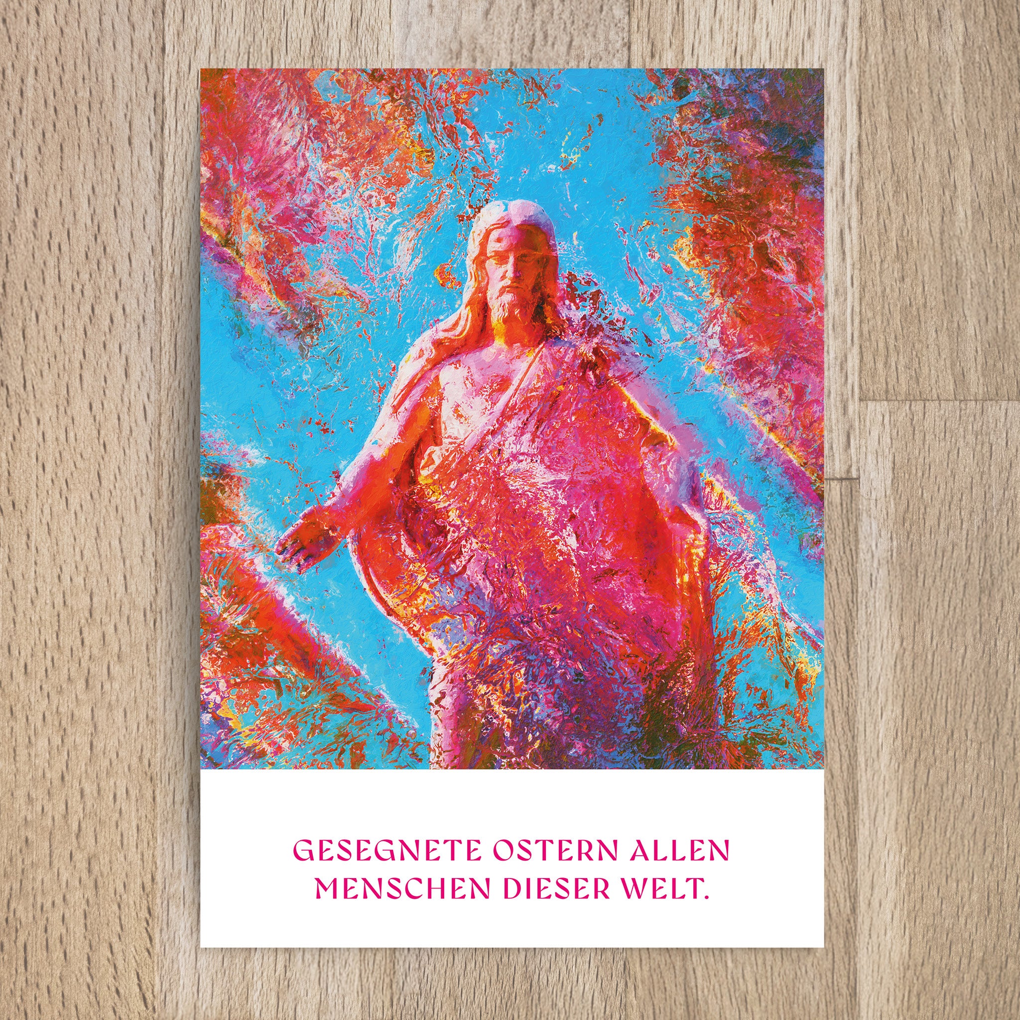 Postkarte Gesegnete Ostern allen Menschen dieser Welt - Undarstellbar