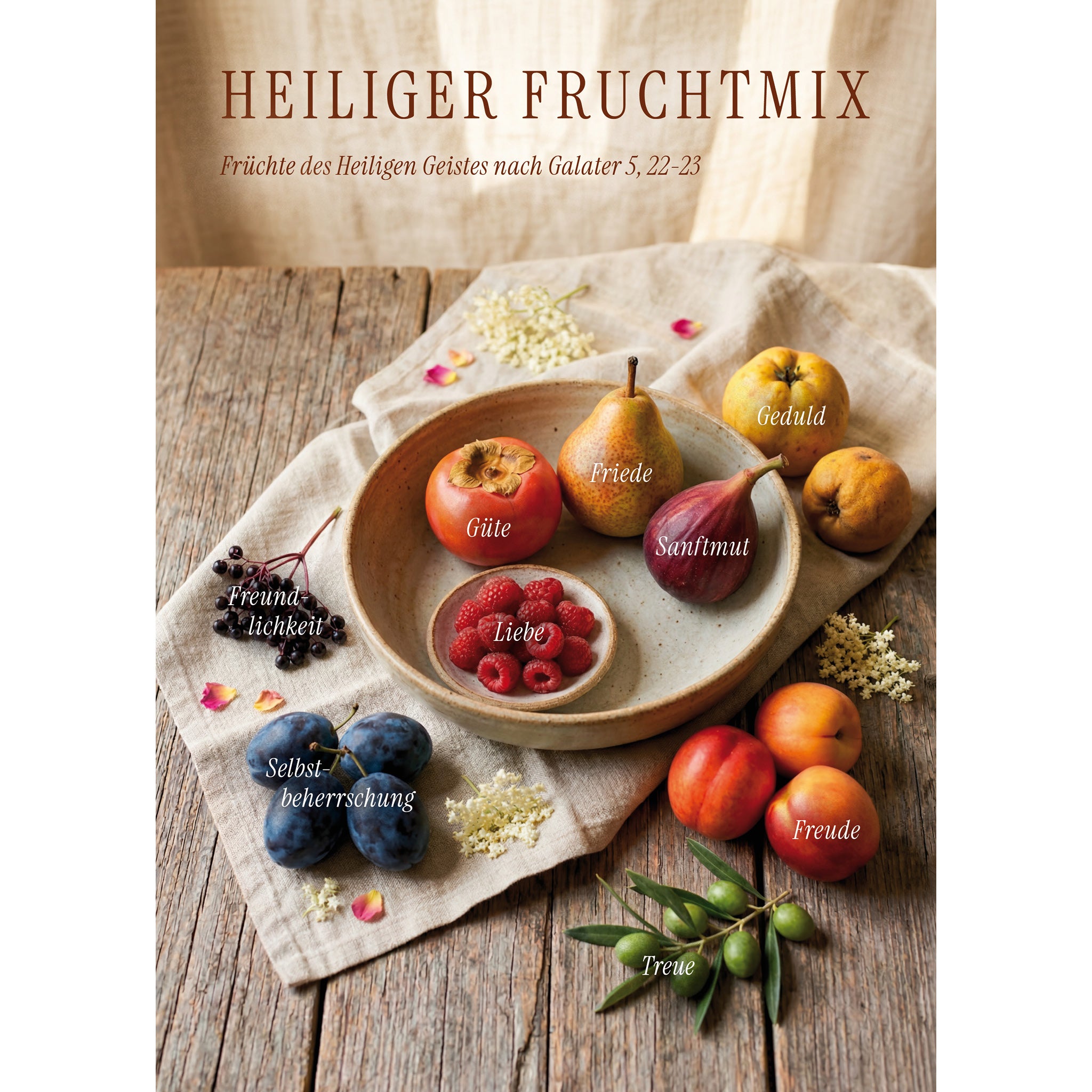 Postkarte Heiliger Fruchtmix – Früchte des Heiligen Geistes