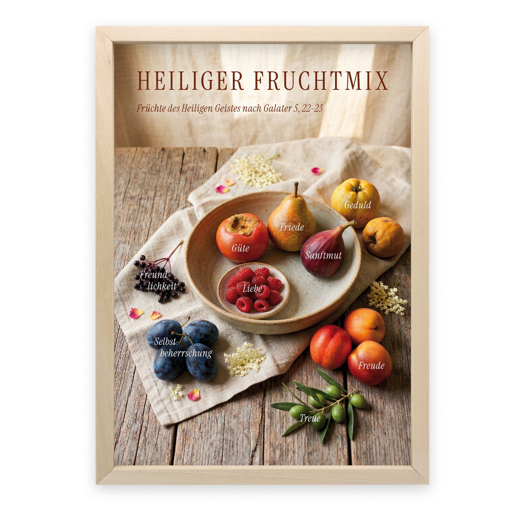 Poster Heiliger Fruchtmix – Früchte des Heiligen Geistes