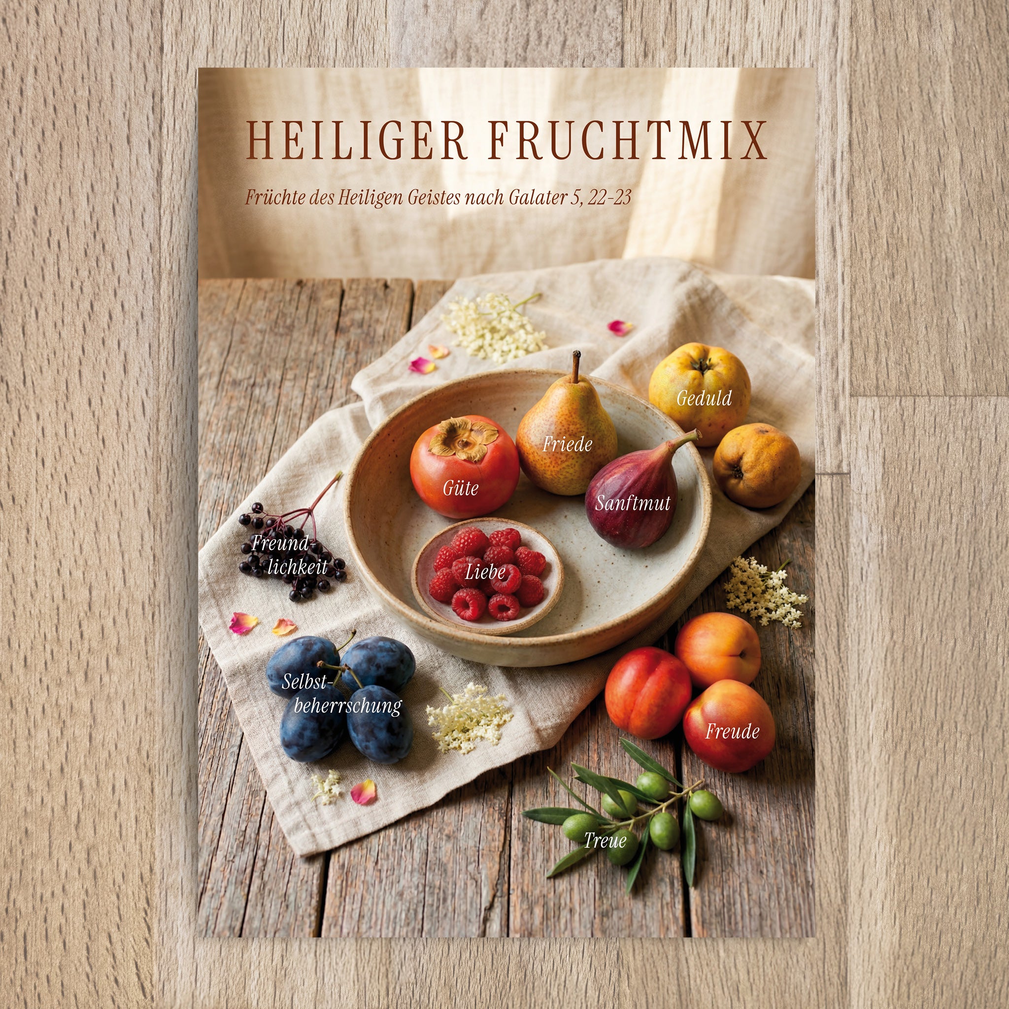 Postkarte Heiliger Fruchtmix – Früchte des Heiligen Geistes