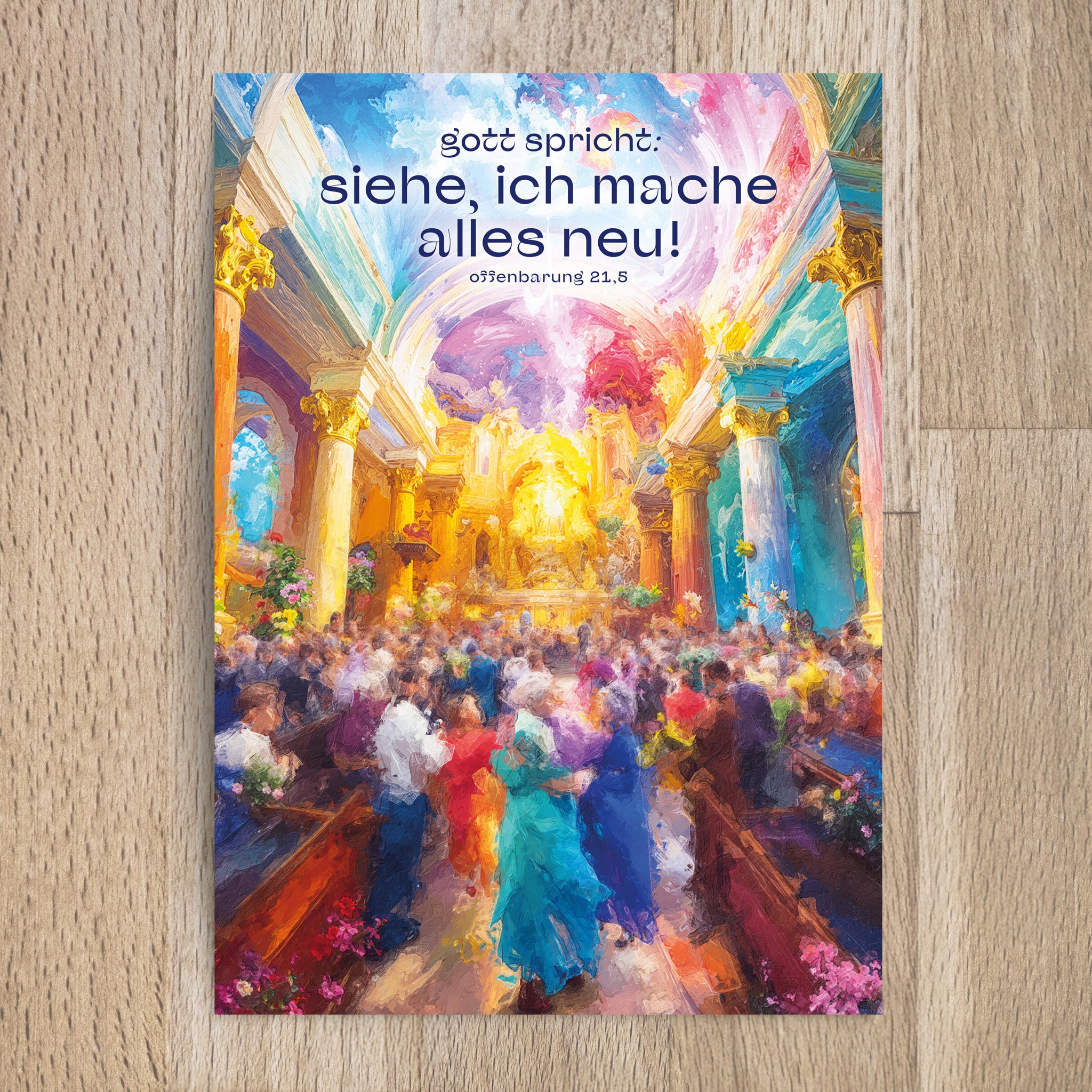 Postkarte Jahreslosung 2026 Motiv Tanz in der Kirche - Undarstellbar