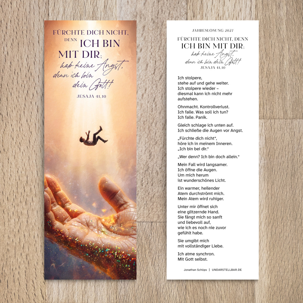 Lesezeichen Jahreslosung 2027 Motiv Hand Gottes