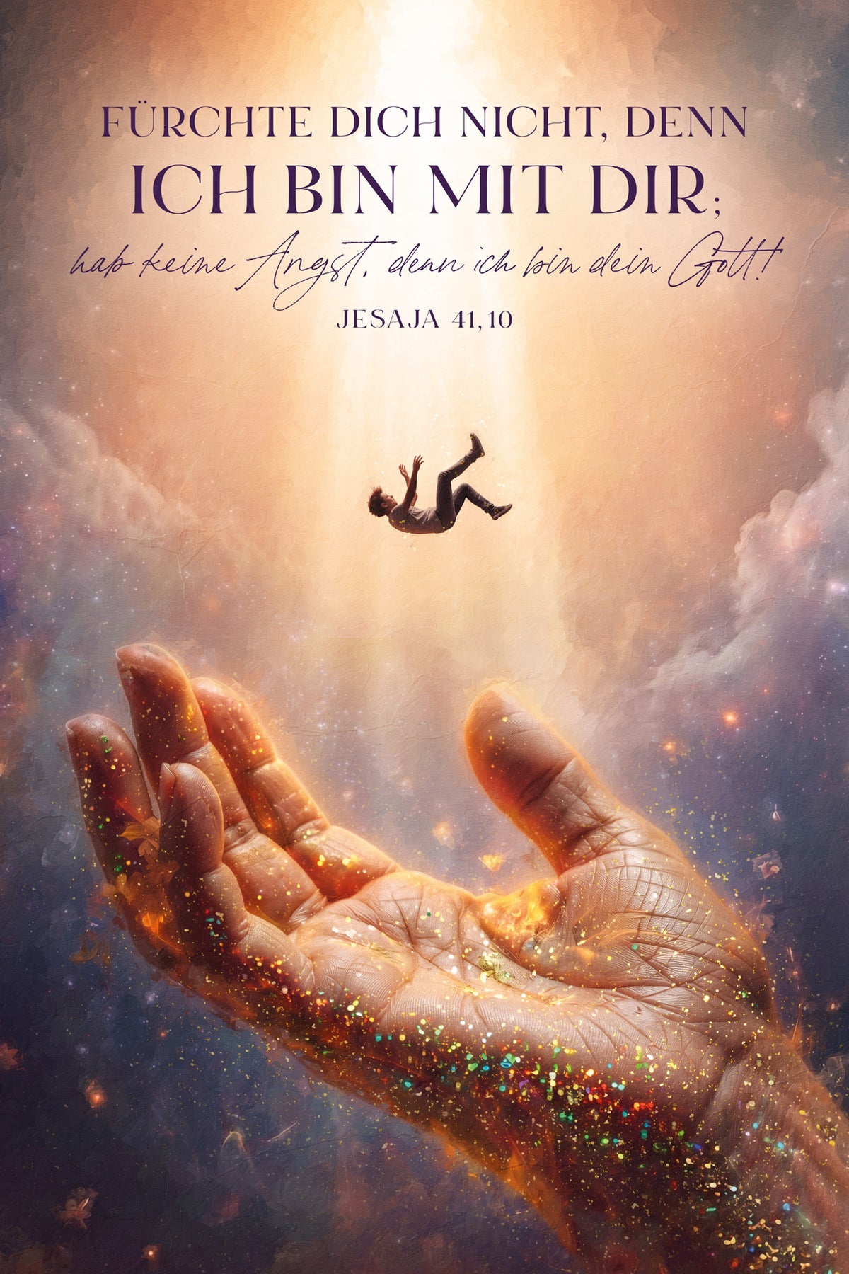 Grußkarte Jahreslosung 2027 Motiv Hand Gottes mit Großdruck Text