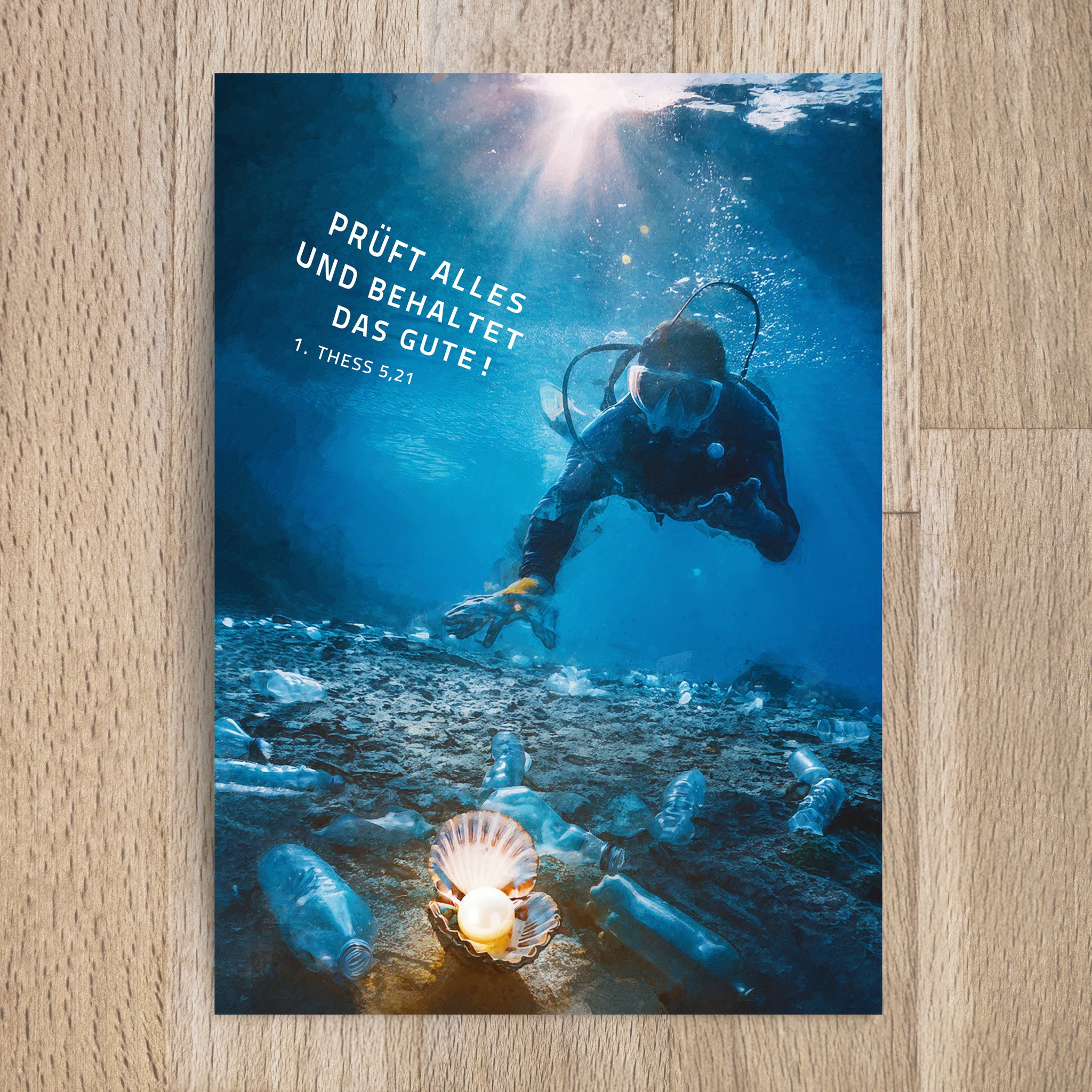 Postkarte Jahreslosung 2025 Motiv Taucher - Undarstellbar