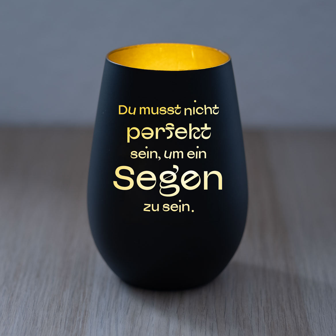 Windlicht Du musst nicht perfekt sein, um ein Segen zu sein.
