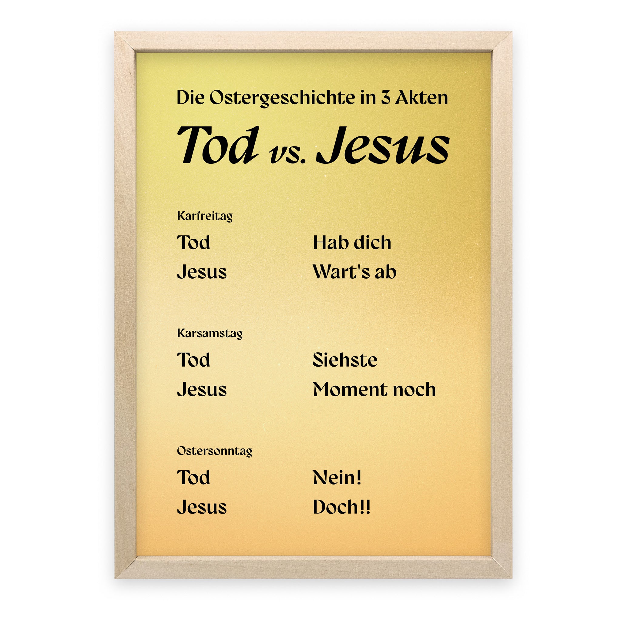 Poster Tod vs. Jesus