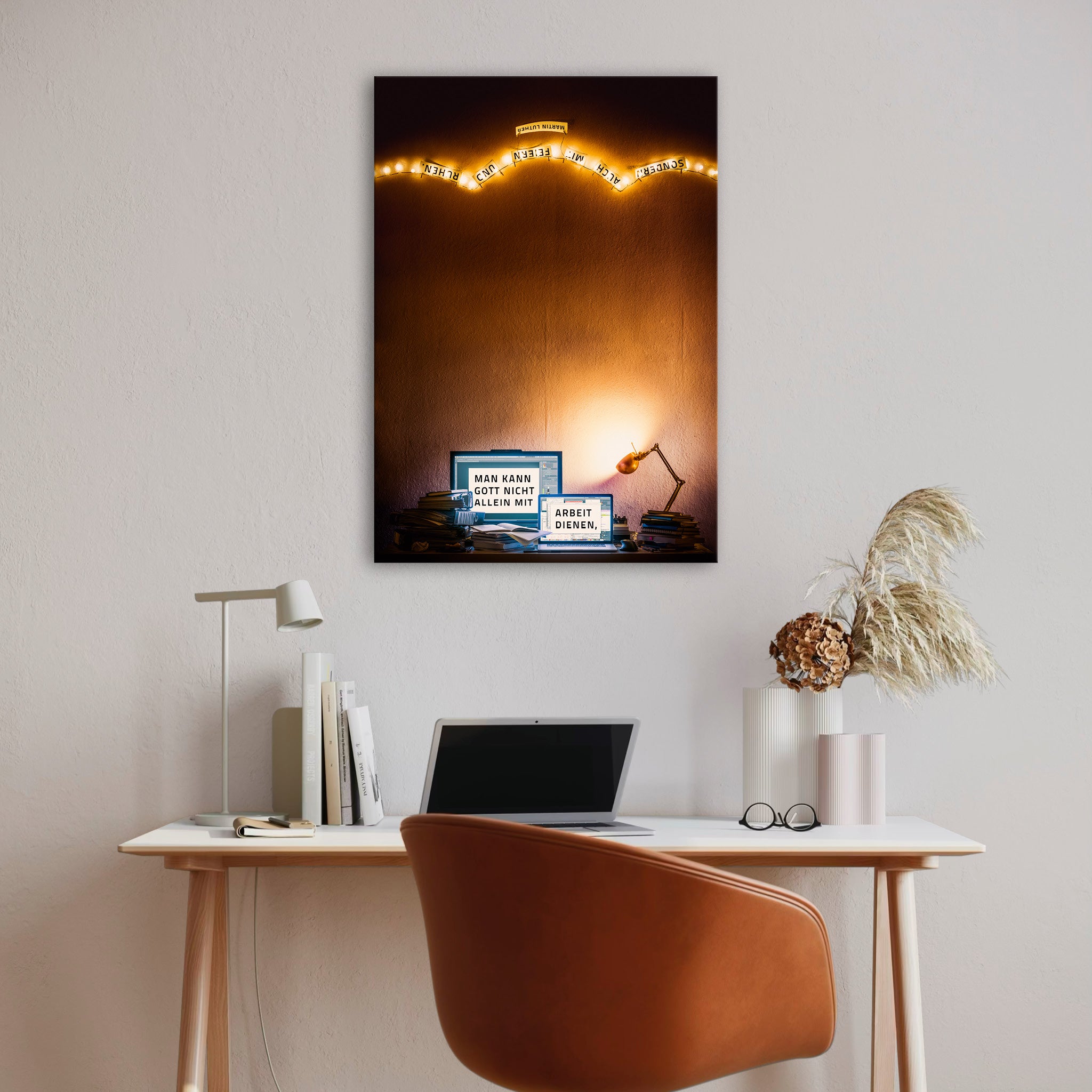 Leinwand Man kann Gott nicht allein mit Arbeit dienen, sondern auch mit Feiern und Ruhen. Martin Luther