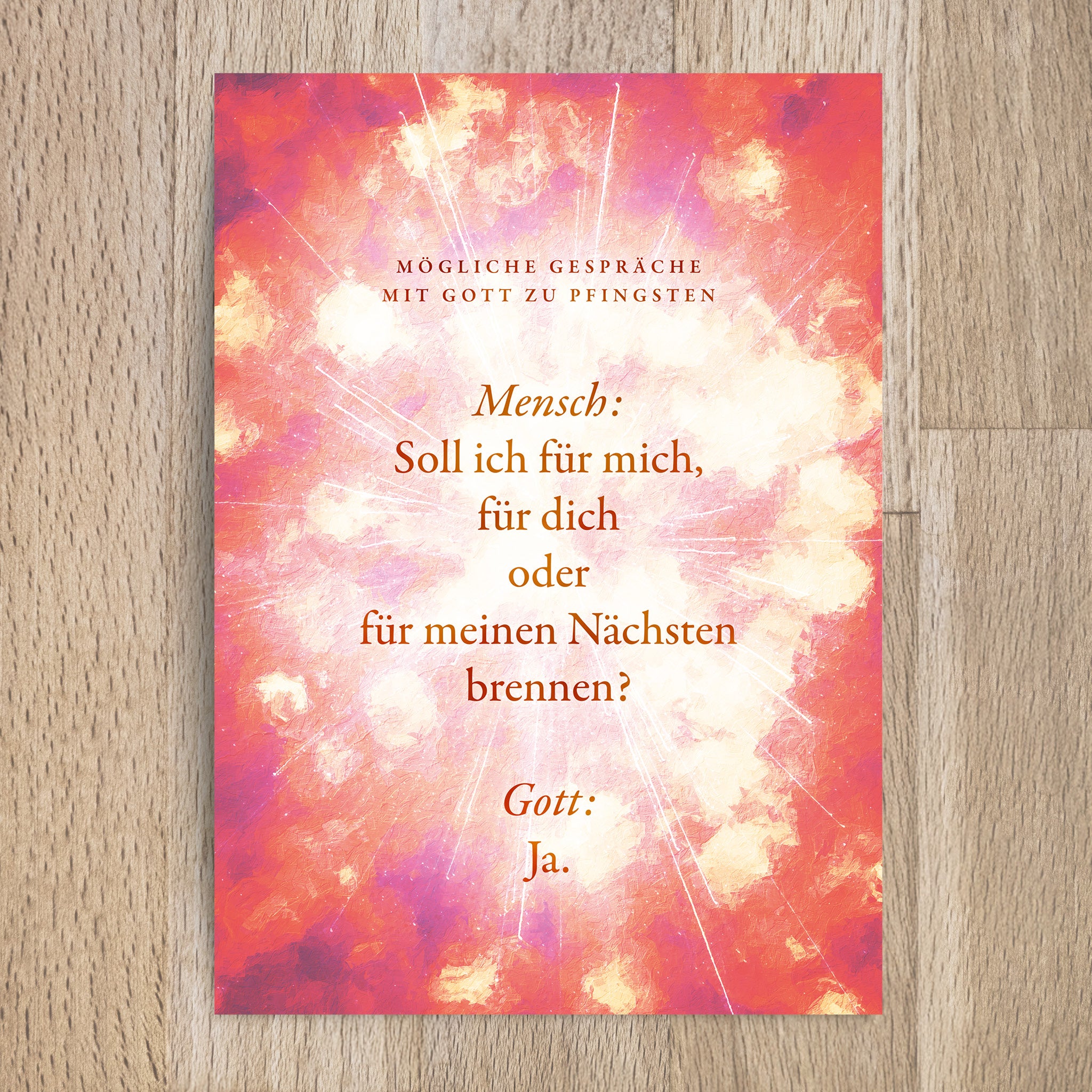Postkarte Soll ich für mich für dich oder für meinen Nächsten brennen? - Undarstellbar