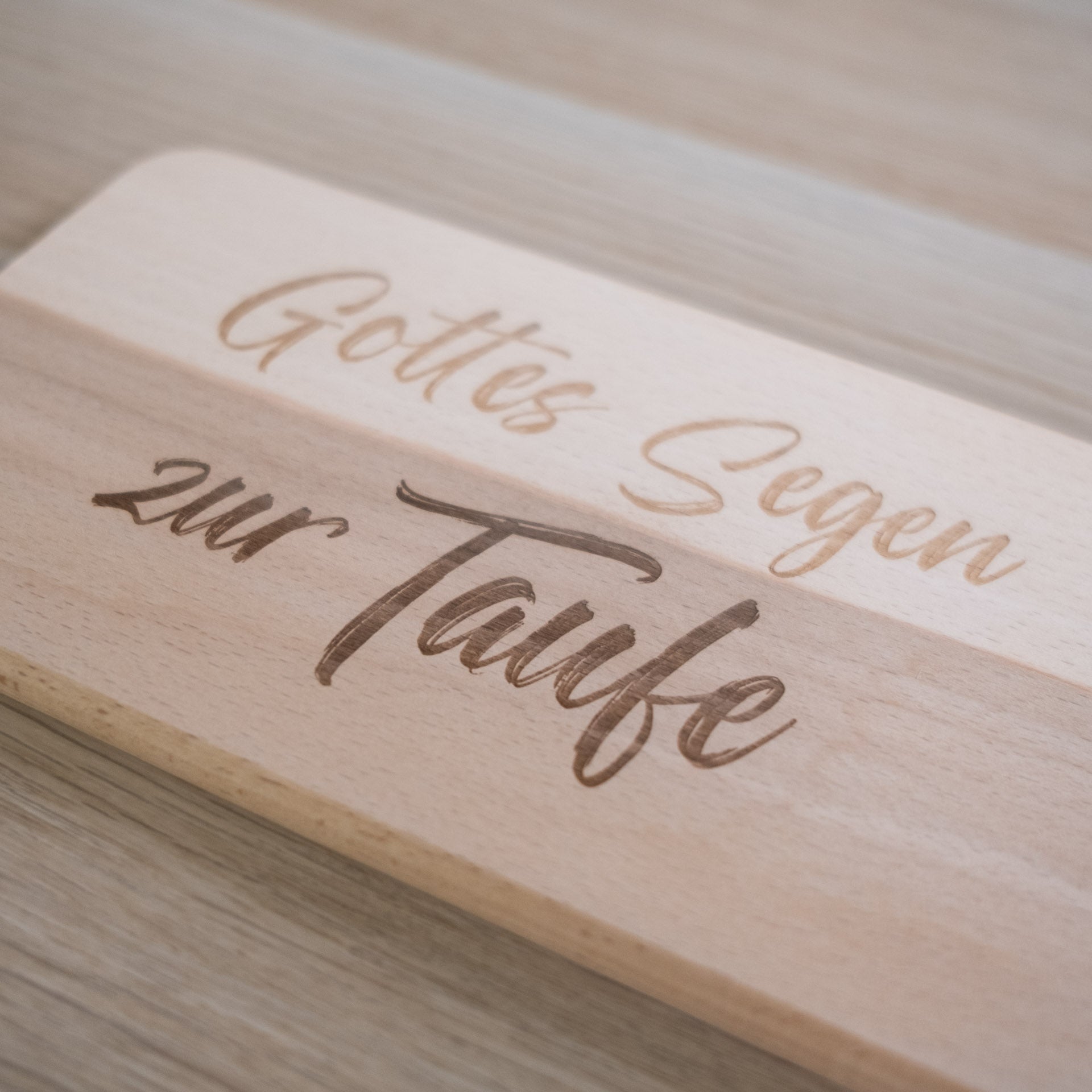 Frühstücksbrett Gottes Segen zur Taufe. Taufgeschenk