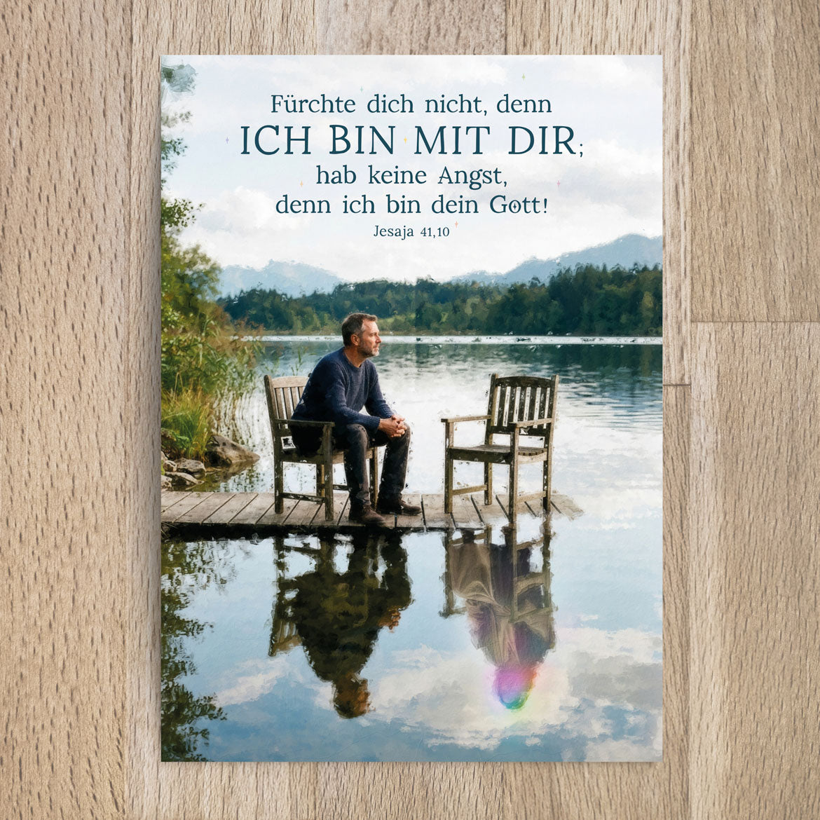 Postkarte Jahreslosung 2027 Motiv Zwei Stühle