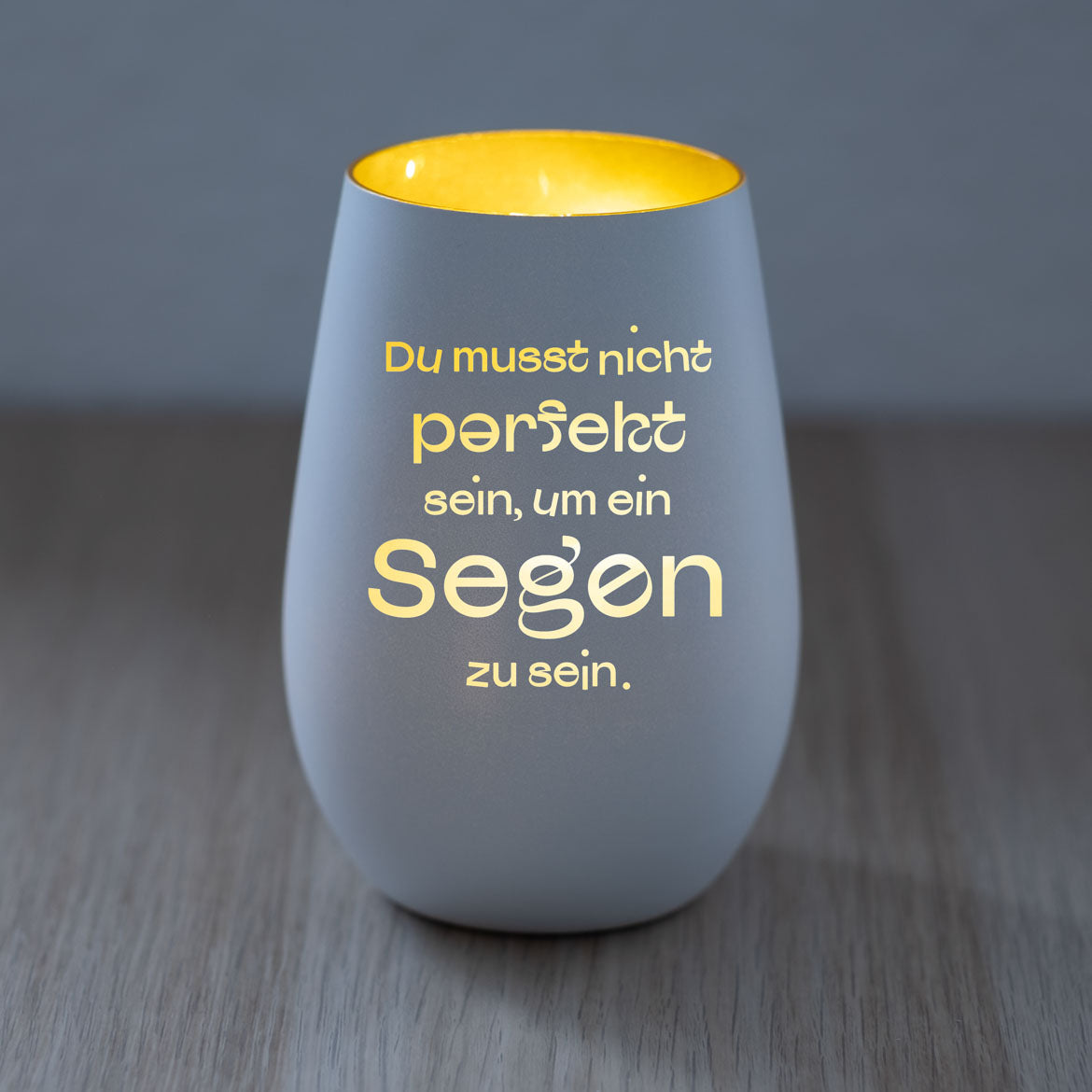 Windlicht Du musst nicht perfekt sein, um ein Segen zu sein.