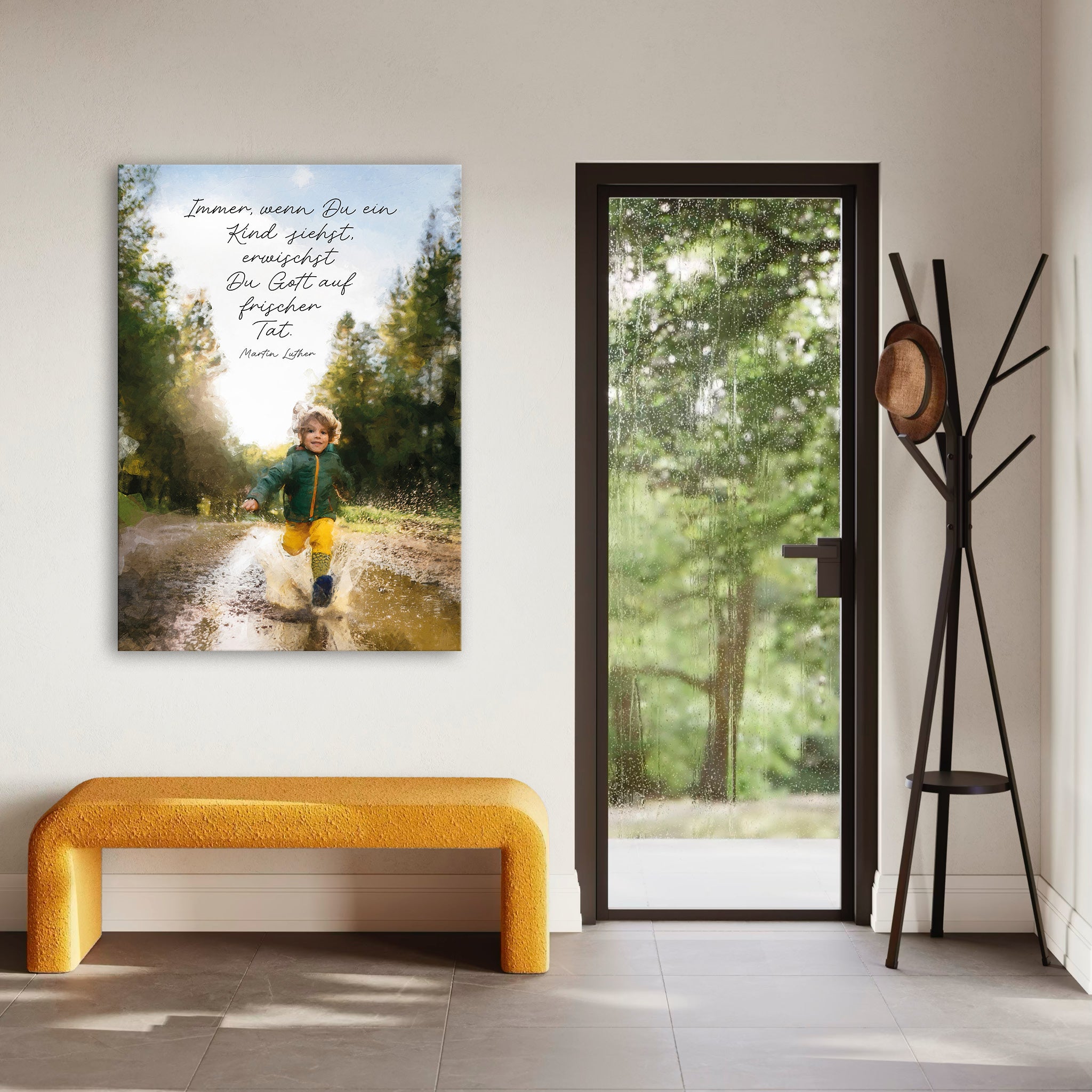 Leinwand Immer, wenn Du ein Kind siehst, erwischst Du Gott auf frischer Tat. Martin Luther