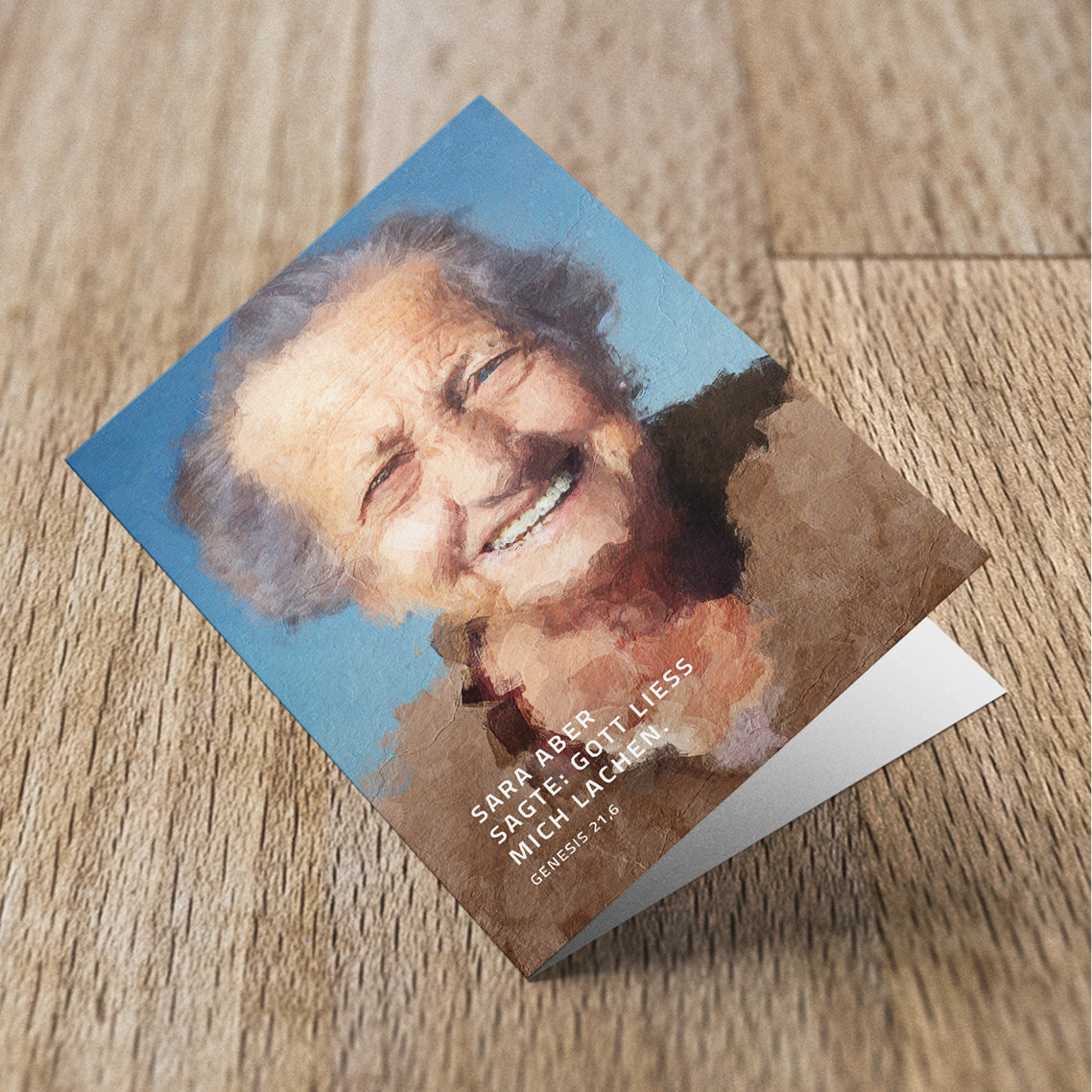 Grußkarte Sara aber sagte: Gott ließ mich lachen.